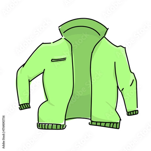 Fototapeta Flat vector illustration of a stylish jacket, simple and clean design perfect for fashion, clothing, and apparel graphics.