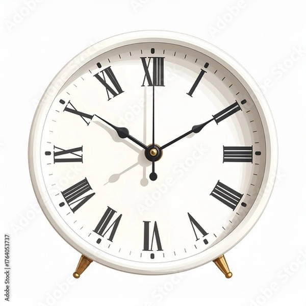 Fototapeta clock illustration, simple and elegant, white background
