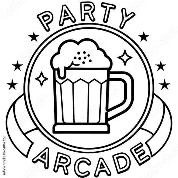 Obraz Party arcade mug icon on white background