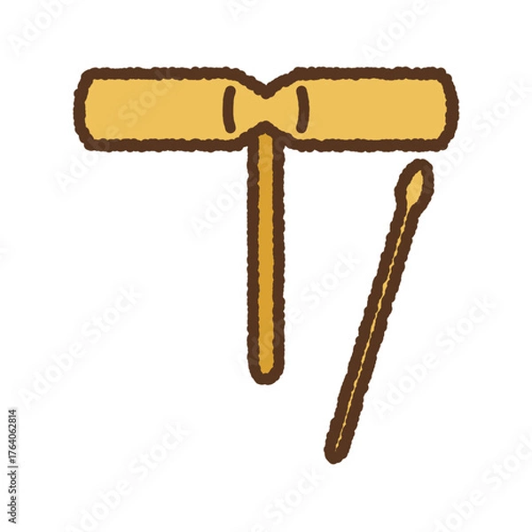 Fototapeta 手書き風の単品アイコンイラスト　ウッドブロック