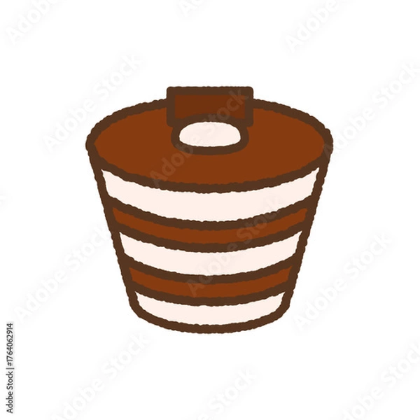 Fototapeta 手書き風の単品アイコンイラスト　ティラミス