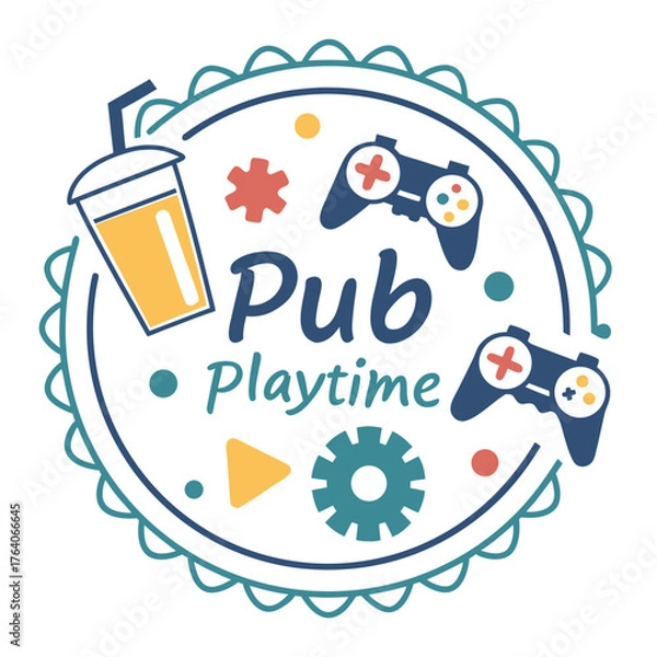 Obraz Pub playtime badge on white background
