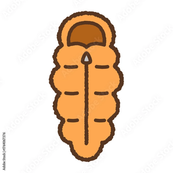 Fototapeta 手書き風の単品アイコンイラスト　寝袋