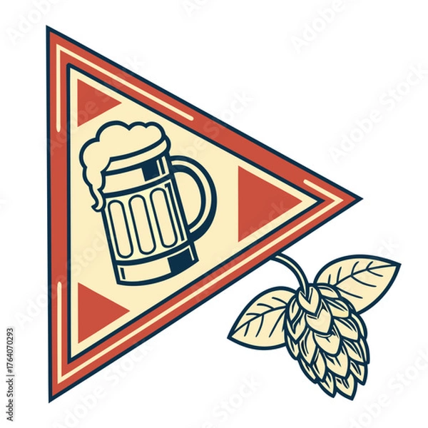 Obraz Retro play beer icon on white background