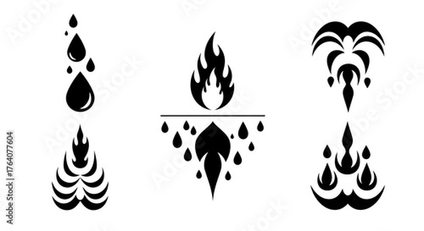 Fototapeta Elegant Water and Fire Element Designs for Creative Projects.