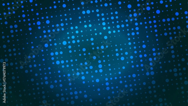Obraz 大小さまざまなランダムドット背景（青）