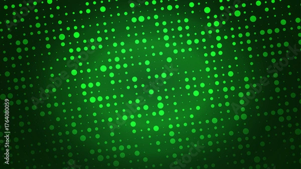 Obraz 大小さまざまなランダムドット背景（緑）