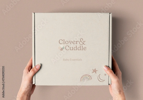 Obraz Eco Friendly Baby Essentials Packaging Mockup PSD