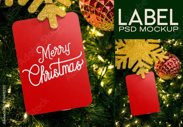 Obraz Festive Label Mockup Design PSD