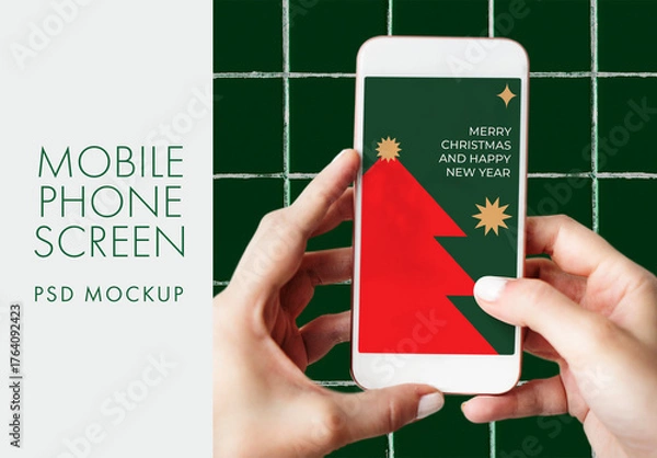 Obraz Festive Mobile Screen Mockup PSD