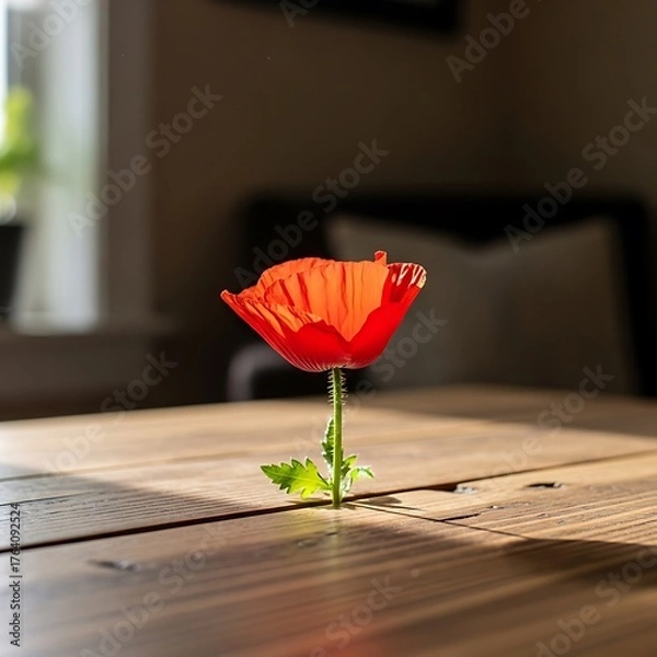 Obraz Resilient Poppy - A Symbol of Strength and Beauty in Unexpected Places.