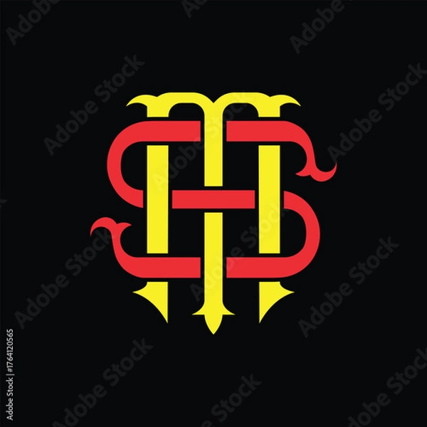 Fototapeta Initial letter sm, ms creative monogram logo design