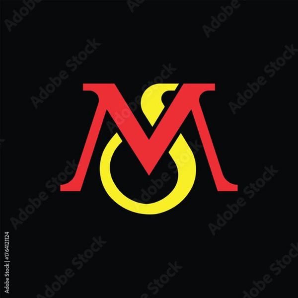 Fototapeta Initial letter sm, ms creative monogram logo design