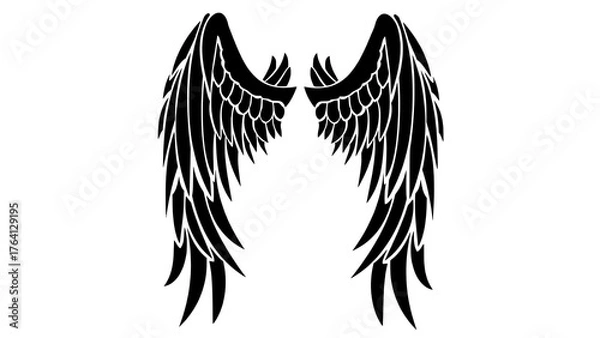 Obraz black and white wings