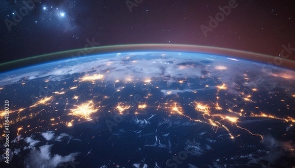 Obraz conceptual image showing a global AI network