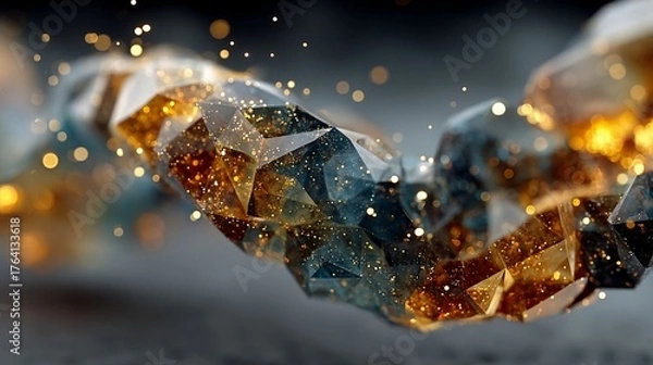 Fototapeta Translucent Polygon Helix Drift/透明ポリゴンヘリックス漂流5