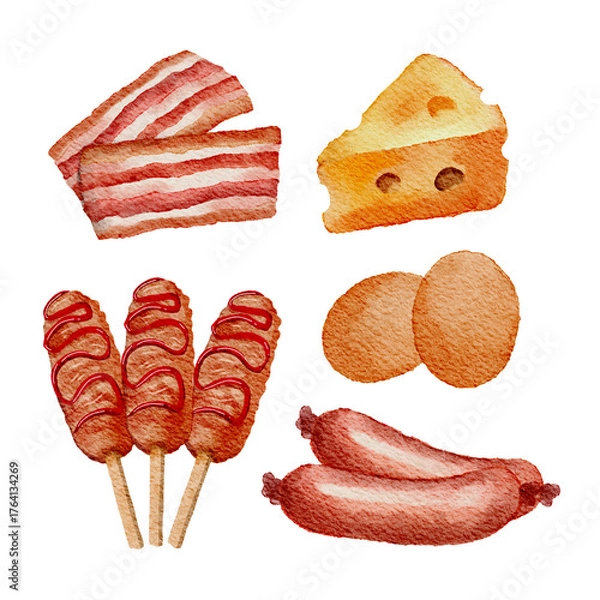 Obraz collection of breakfast