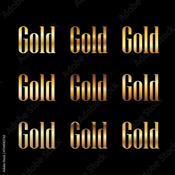Obraz Illustrator Gold gradients vector colection pack