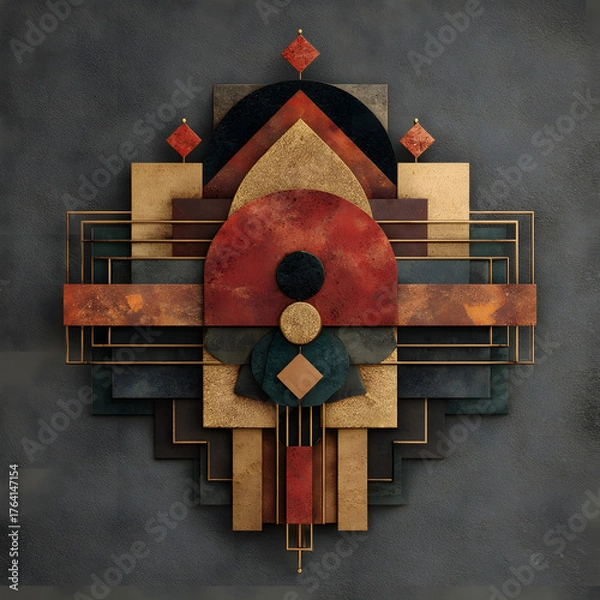 Fototapeta The 3d vector illustration of a businessman in a suit and hat holding a present gift box for Christmas concept