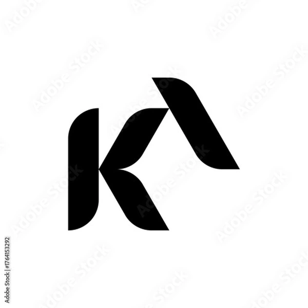 Fototapeta Letter KA simple monogram logo design