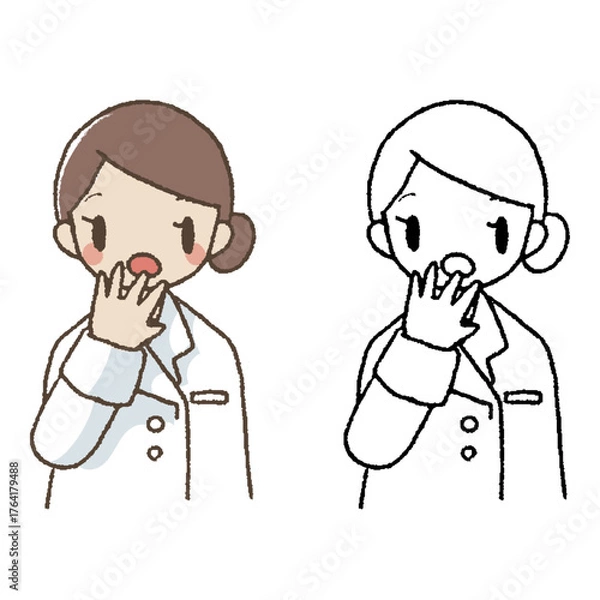 Obraz 手描きの管理栄養士驚き