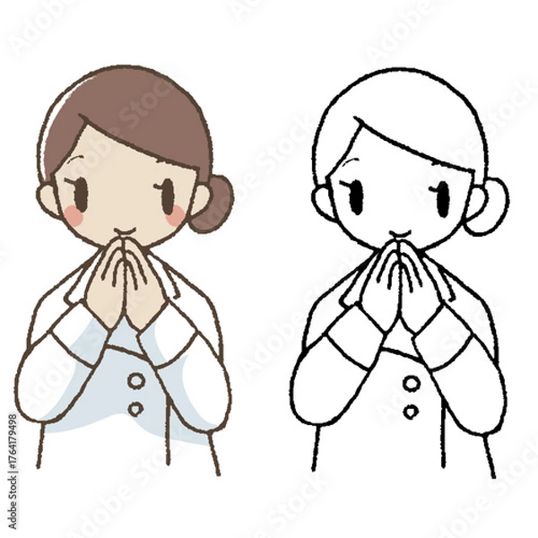 Obraz 手描きの管理栄養士手合わせ