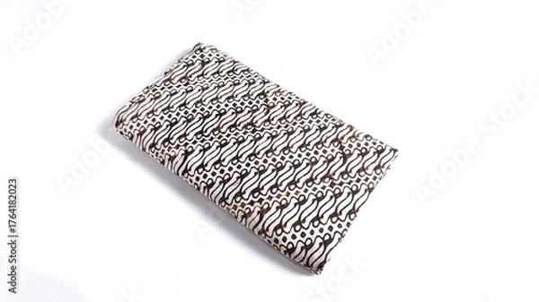 Fototapeta The beautiful of art Indonesian Batik Pattern. Isolated on white background with copy space. 