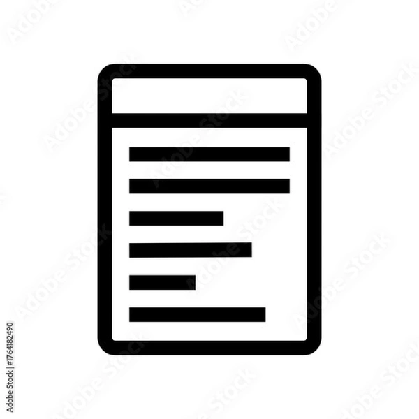 Fototapeta Vector Notepad Icon – Minimalist Notes Symbol for Memo, Journal, Writing, Office, School, Stationery, Idea, and Planning Design