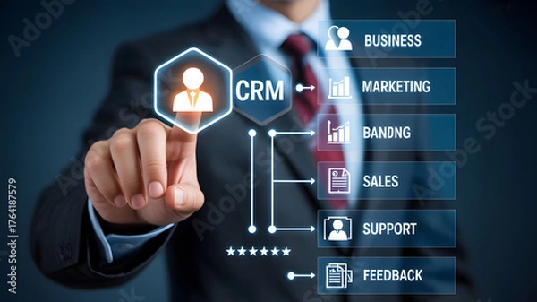 Fototapeta Boost your business with innovative CRM solutions and personalized customer interactions to unlock maximum potential and drive sustainable growth today