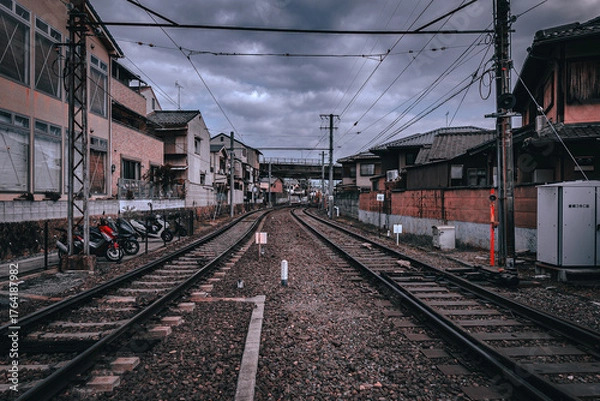 Fototapeta train in the railway station