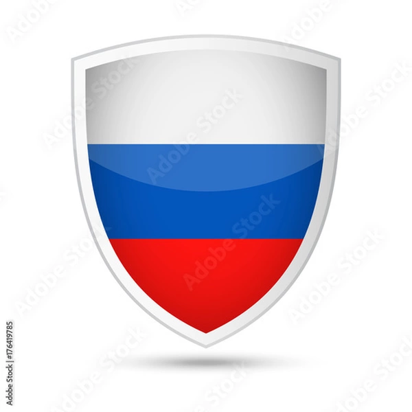 Fototapeta Russia Flag Vector Shield Icon