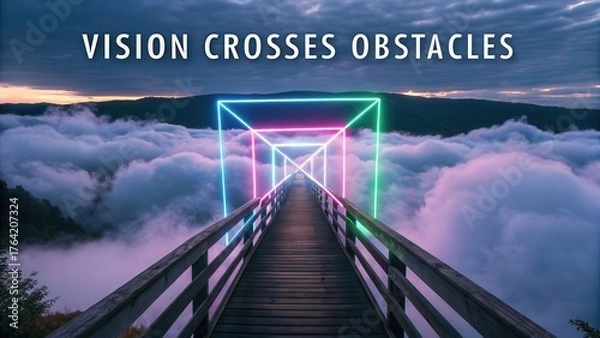 Fototapeta Vision Overcomes Challenges with Light in a Cloudy Landscape