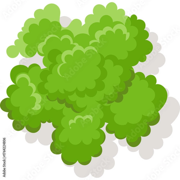 Fototapeta Top View of Lush Green Tree Foliage with Soft Shadows on a Transparent Background Natural Vegetation Element for Garden Design and Landscape Projects