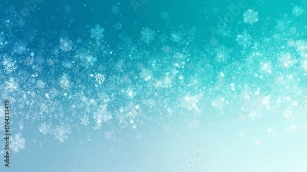 Fototapeta 雪の結晶、青背景