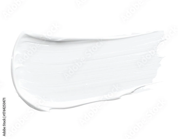 Obraz White Creamy Texture Swatch on White Background for Beauty Products.