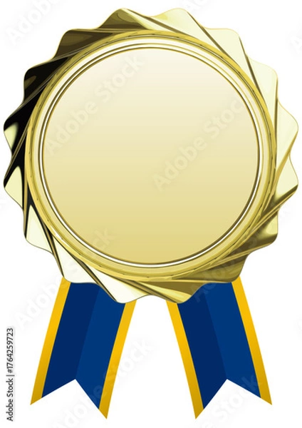 Obraz ねじれのあるクラウン状の黄金エンブレム　ベクターイラストレーション