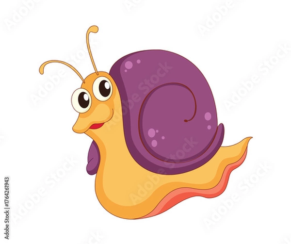 Obraz snail cartoon animal vector illustration 