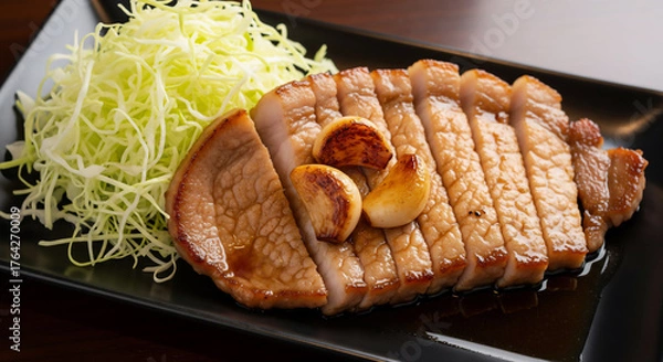 Obraz 食欲をそそる！厚切り豚ロースの絶品ガーリックポークソテー