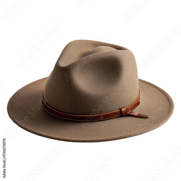 Fototapeta Light beige fedora with brown band