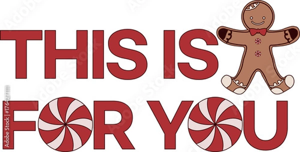 Fototapeta 크리스마스 진저브레드맨과 사탕