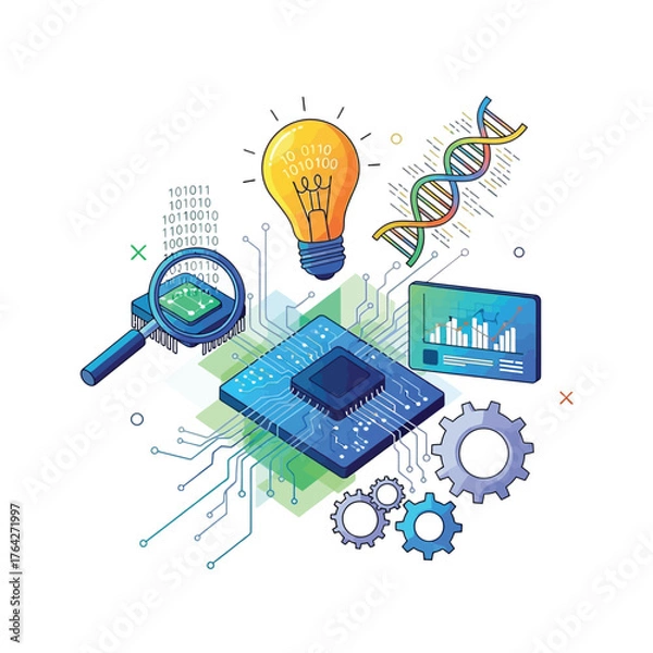 Fototapeta Aesthetic Digital Marketing Technology Graphic