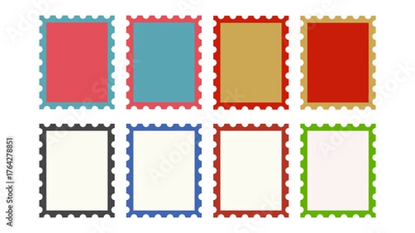 Fototapeta カラフルな切手風フレームセット