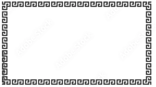 Fototapeta 黒色の雷文フレームのイラスト