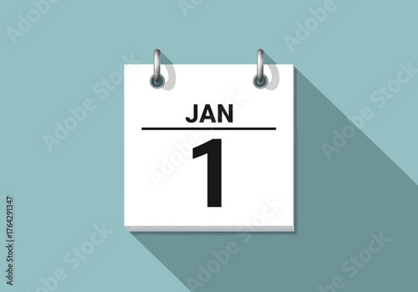 Obraz Calendar Icon Depicting January 1st A Visual Reminder of the New Year's Beginning