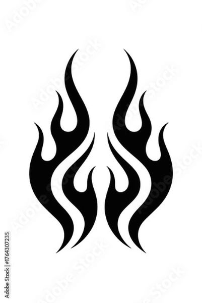 Obraz Minimalist Tribal Flame Tattoo Design