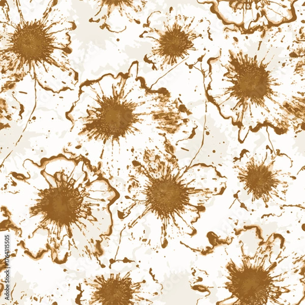 Fototapeta abstract seamless golden flower texture vector.