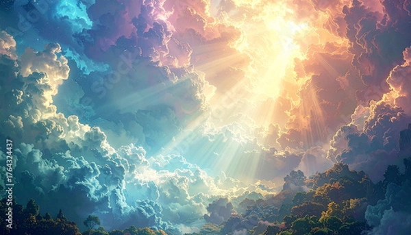 Fototapeta 光輝く空