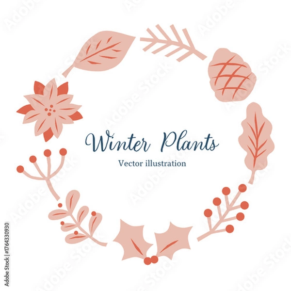 Obraz 冬の植物のリース