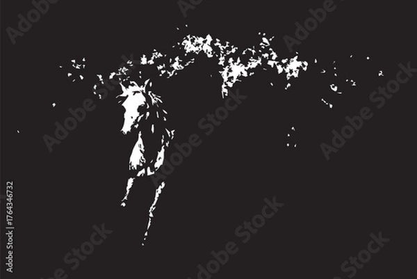 Fototapeta running Horses Grunge at fast