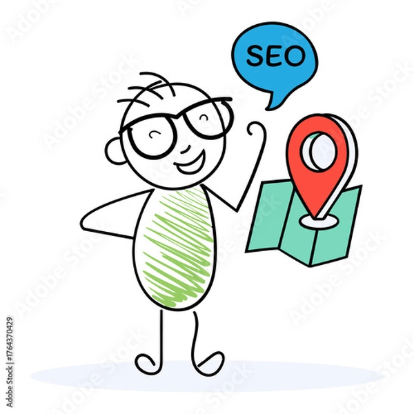 Fototapeta Design seo map location local search engine optimization business marketing strategy online digital presence growth verctor art illustration png